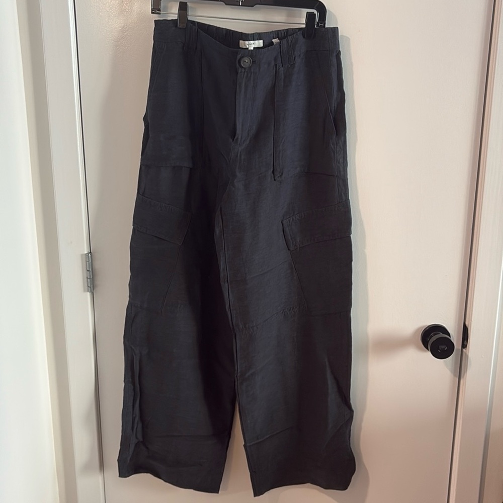 Vince Navy Wide Legs Cargo Pants